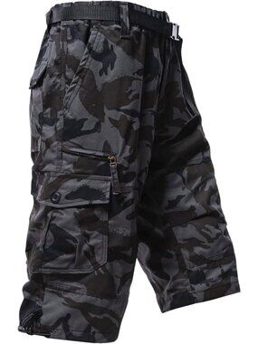 Men's Relaxed Fit Cargo Shorts - Below Knee Cotton Hiking Shorts for Outdoors